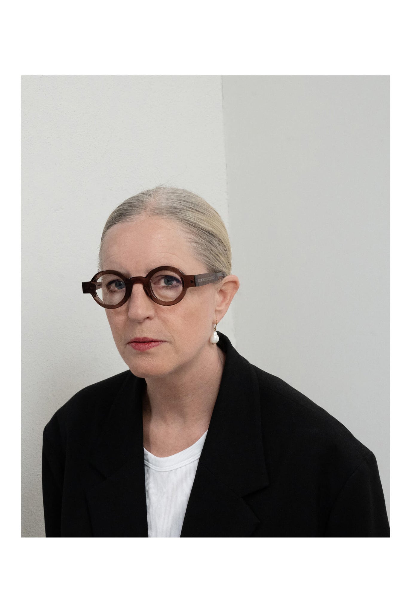 Catti Åman wearing Herta eyeglasses from Oscar Magnuson