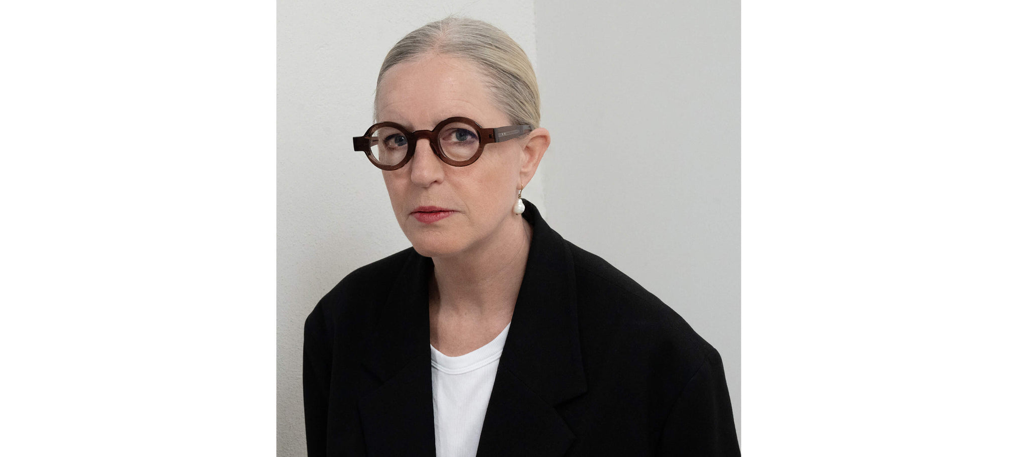 Catti Åman wearing Herta eyeglasses from Oscar Magnuson